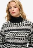 Superdry Roll Neck Crop Knit Dames Trui - Black - Maat L