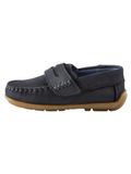 Next Jongens Leren Instappers met Drukknopen, Brede Pasvorm (G) - Blauw