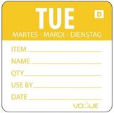 Vogue Hygiplas Oplosbare Kleurcode Voedseletiketten Dinsdag (250 stuks)