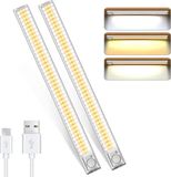 Merkloos / Sans marque Bol Bewegingsmelder binnen oplaadbaar USB kastlicht - 160 leds - bewegingssensor led-binnenverlichting - detector lamp kast trap hal keuken.