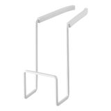 YAMAZAKI Home Kraan-Opknoping Keuken Organizer Sink Rack Mand | Staal | Sponshouder, Koolstof, Wit, One Size