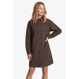 FLURESK gebloemde blousejurk met borduursels - bruin