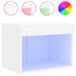 VidaXL Table de chevet avec LED, montage mural, blanc