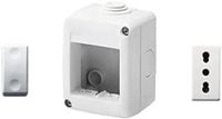 Gewiss Apparaatcontainer 27 combi beschermd 2-voudig grijs RAL 7035 IP40 met nr. 1 tweekleurige stopcontact wit, 1 omvormer wit