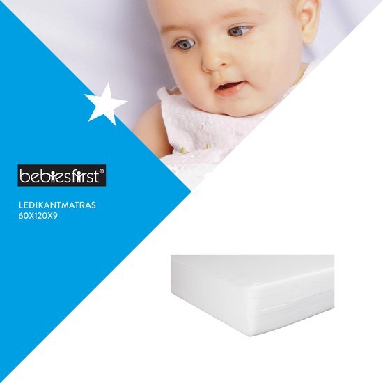 Babies First - Matras Polyether - 60x120x9 cm wit