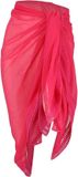 Sarlini Angro BV Pareo Omslagdoek Effen Fuchsia Dames Vrouwen Strandjurkje Sarong