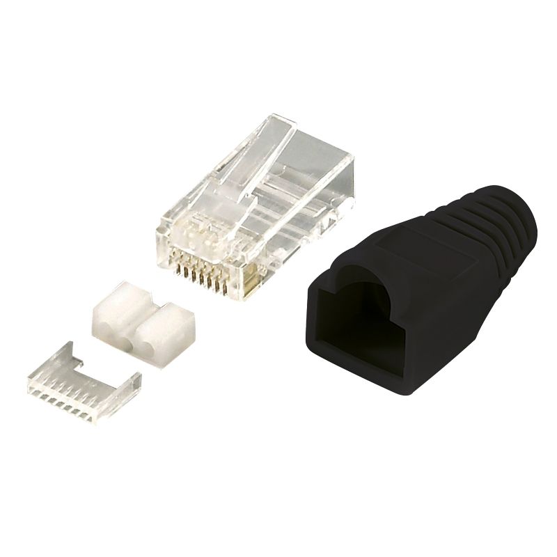 LogiLink MP0022 - RJ45 Connector - 100 Pieces - Black, Transparent