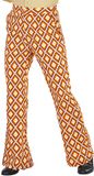 Widmann Heren disco broek jaren 70 geruit Oranje XXL