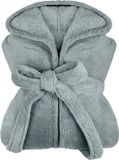 npluseins Extra zachte fleece badjas met capuchon - in moderne kleuren en verschillende maten - uniseks & kuitlengte