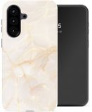 Selencia Hoesje - Geschikt voor Samsung Galaxy A57 (5G) - Backcover - Golden Beige Marble