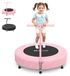 Trampoline enfant 91 cm rose avec arceau de sécurité