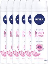 Nivea Fresh Flower - 6 x 150 ml - Voordeelverpakking - Deodorant Spray