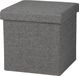 Urban Living Pouf/tabouret - boîte de rangement tabouret - gris foncé - lin/mdf - 37 x 37 cm - pliable