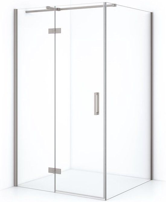 Maxaro Douchecabine Diamond 120x100cm 8mm Helder Veiligheidsglas Geborsteld RVS met Draaideur