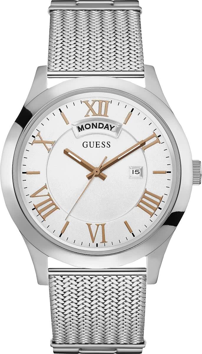 Guess Watches Heren Horloge W 0923 G 1 staal zilverkleurig Ã 44 mm