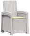 Chaise de jardin inclinable imitant le rotin Blanc et crème PP