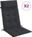 vidaXL Stoelkussens 2 st hoge rug oxford stof zwart