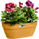 Elho Vibia Campana Wall Basket 35 - Pot de fleurs mural pour extérieur - Plastique 100 % recyclé - Ø 35,0 x H 14,8 cm - Jaune miel
