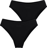 Björn Borg dames Soft Touch Cheeky Briefs - slip middelhoge taille (2-pack) - zwart