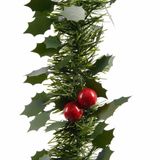 Merkloos / Sans marque Decoris Kerstslinger Hulst - Groen - 270 cm