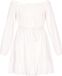 IZIA Off-shoulder Mini Jurk met Ceintuur en Volant - Offwhite - Viscose - Maat XS