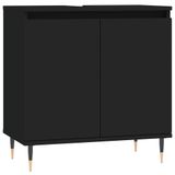 VidaXL Armoire de salle de bain noir bois 58x33x60 cm