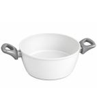 O46HI (MB11) Marmite en aluminium de 20 cm, technologie antiadhésive suisse ILAG - Blanc
