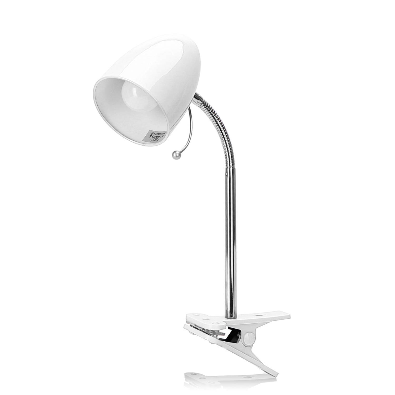 Aigostar LED klemlamp - E27 Fitting - Wit - Excl. lampje