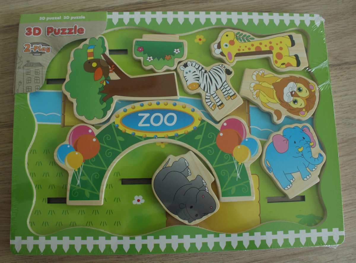 TT Toys Toys Speelplankje hout 3D Zoo/Farm 30x22