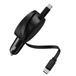 Accezz Autolader met uittrekbare kabels - USB-C / USB-C - 60W - Zwart