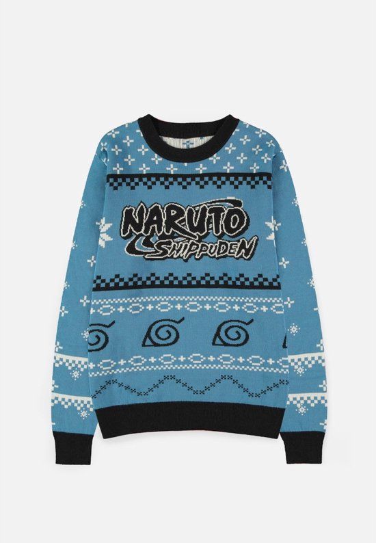 Naruto Logo Kersttrui - Blauw - XL - Unisex