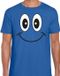 Bellatio Decorations Verkleed T-shirt voor heren - Smile / Emoticon - blauw - carnaval - feestkleding M