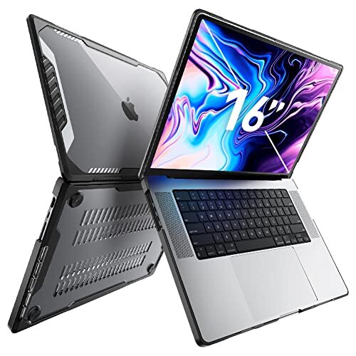 Supcase Case voor MacBook Pro 16.2 A2485 Inch 2021 [Unicorn Beetle] 360 ° Stijve bescherming Robuuste anti-zwaartekracht Case Anti-kras beschermhoes (Zwart)