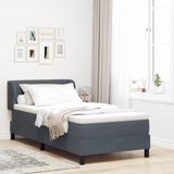 Maison Exclusive - Boxspring avec matelas, gris foncé, 100 x 200 cm, velours