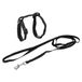 Love Story, set met harnas en riem voor katten, 30 x 1 cm, 120 x 1 cm, zwart