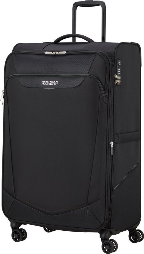 American Tourister Summerride Spinner 80cm - Black - Uitbreidbaar - 116L - 4 Wielen