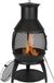 Merkloos Tuinhaard - Terraskachel Chimenea Vuurkorf - Ø 50 cm x 110 cm - Met Grillrooster - Staal - Zwart