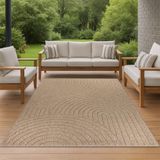 Bol Tapijt voor binnen- en buitengebruik met cirkelvormig patroon in beige - 200 x 280 cm