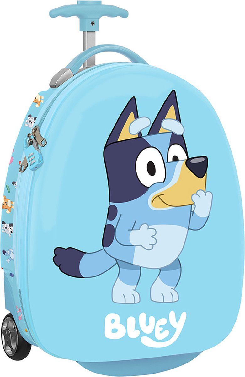 BLUEY Cabinetrolley, 40,6 cm, koffer met wielen, veiligheidsslot, lichte koffer, 28 x 23 x 43 cm, hemelsblauw