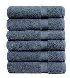 Pleasant Home Bath Towels Set of 6 (24” x 50”) 100% Cotton, 515 GSM | Lightweight, Soft & Absorbent Luxury Towels for Bathroom | for Gym, Pool & Spa | 6 Pack, Navy