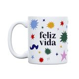 UO Happy Life geschenkmok met boodschap cadeau voor vrienden, origineel kerstcadeau, origineel cadeau voor onzichtbare vriend, 350 ml, keramiek