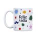 UO Happy Life geschenkmok met boodschap cadeau voor vrienden, origineel kerstcadeau, origineel cadeau voor onzichtbare vriend, 350 ml, keramiek