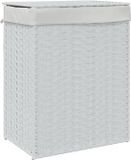 vidaXL Wasmand met deksel 46x33x60 cm poly rattan wit