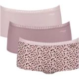 Sloggi Women GO Crush Short (3-pack) - dames boxer - lichtroze - mauve - print