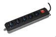 LINK LKMP053N meervoudige stekkerdoos met 5 universele stopcontacten Ita/Schuko 10/16 A - stekker 16 A met schakelaar kabel 3 m kleur zwart