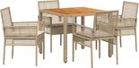 vidaXL Tuinset, 5-delig, Beige, Polyrattan
