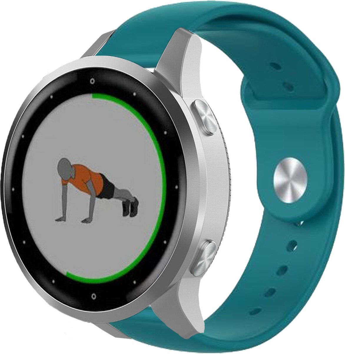 Strap-it Garmin Vivoactive 4s sport band - 40mm - dennengroen