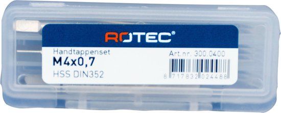 Rotec HSS Handtappenset metrisch M 4 x 0,7 - 3000400