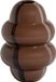 WOOOD Kency Vaas - Glas - Bruin Met Streep Donkerbruin - 32x23x23