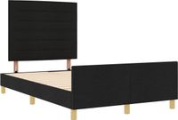 vidaXL Cadre de lit avec tête de lit Tissu Noir 140 x 190 cm